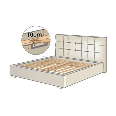 Manželská posteľ s roštom 140x200 PALIGEN 2 - tmavá modrá