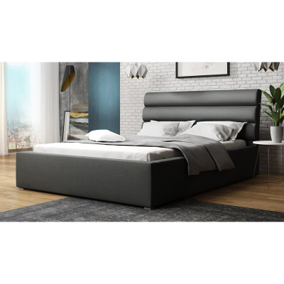 Jednolôžková posteľ s úložným priestorom a roštom 120x200 BORZOW - šedá 1