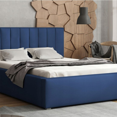 Manželská posteľ s úložným priestorom a roštom 180x200 TARNEWITZ 2 - tmavá modrá
