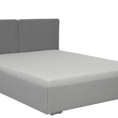 Čalúnená manželská posteľ s úložným priestorom 160x200 WILSTER - šedá
