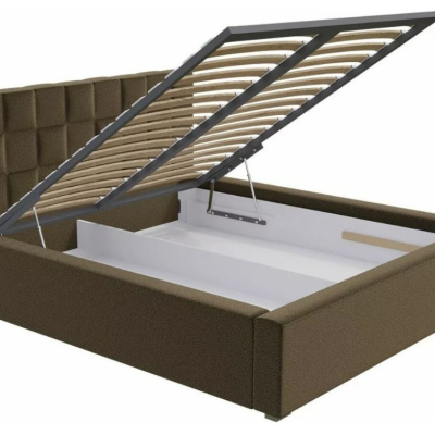 Manželská posteľ s úložným priestorom a roštom 200x200 WARNOW 2 - hnedá