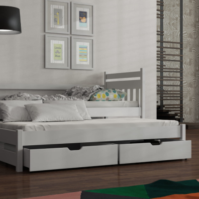 Detská posteľ s prístelkou DEBRA - 80x200, biela