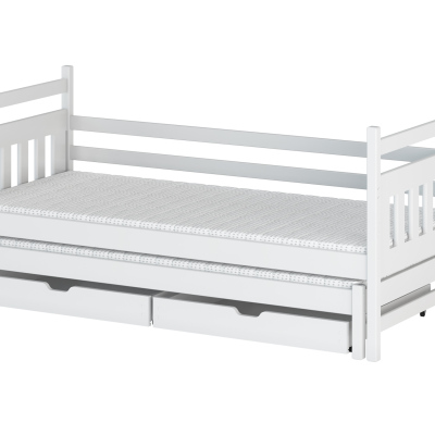 Detská posteľ s prístelkou DEBRA - 80x200, biela