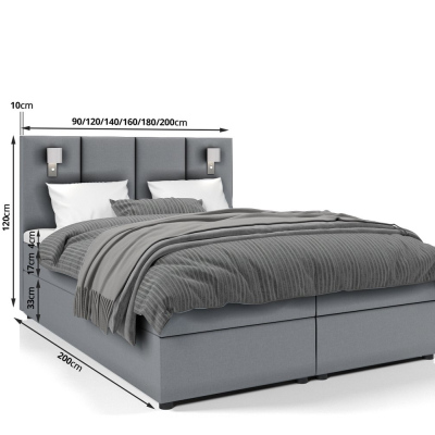 Americká posteľ ANDY - 120x200, tmavo šedá