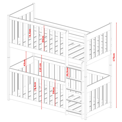 Detská posteľ PAVLA - 90x200, borovica