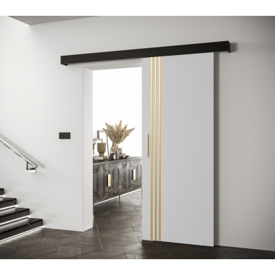 Posuvné dvere so zlatými úchytmi SALOME 6 - biele / čierne