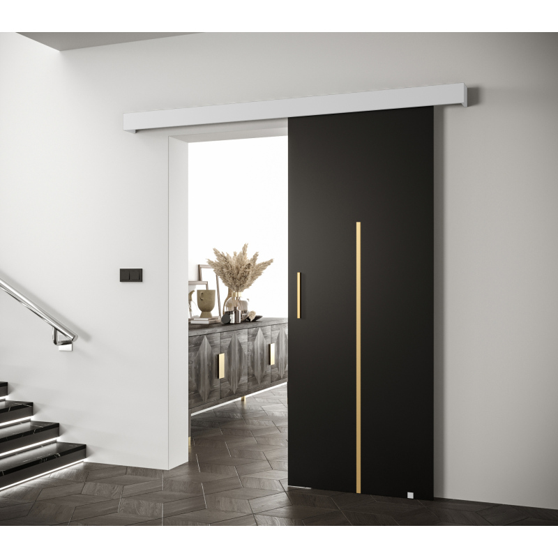 Posuvné dvere so zlatými úchytmi SALOME 10 - čierne / biele
