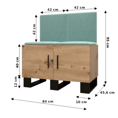 Predsieňová zostava RUMIE 19 - dub artisan, šedé panely