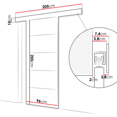 Posuvné dvere SKULEN 3 - 90 cm, dub sonoma