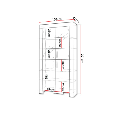 Vysoká vitrína TAKA 1 - dub sonoma