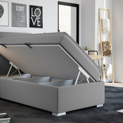 Prešívaná posteľ boxspring IBOLYA - 100x200, modrá