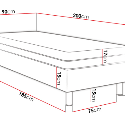 Čalúnená jednolôžková posteľ 90x200 NECHLIN 2 - mentolová + panely 60x30 cm ZDARMA