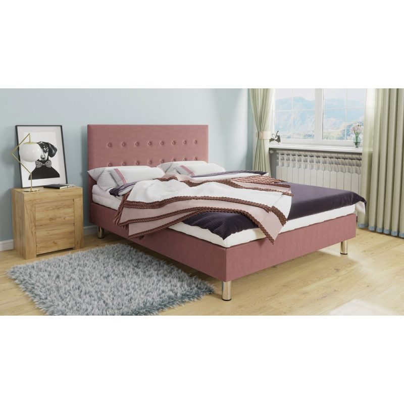 Čalúnená manželská posteľ 180x200 NECHLIN 3 - ružová