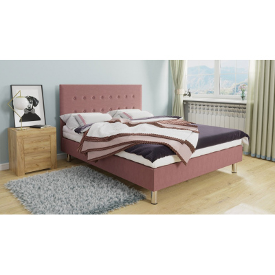 Čalúnená manželská posteľ 180x200 NECHLIN 3 - ružová