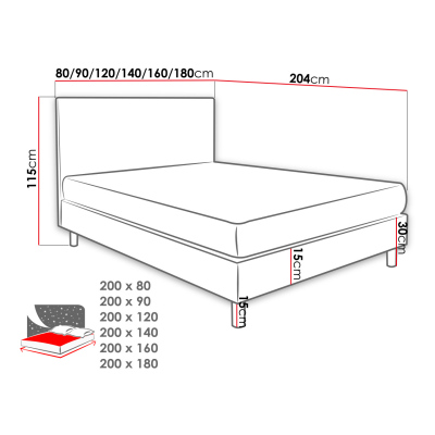 Čalúnená jednolôžková posteľ 120x200 NECHLIN 3 - ružová