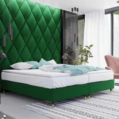 Manželská čalúnená posteľ s matracom 160x200 NECHLIN 5 - zelená
