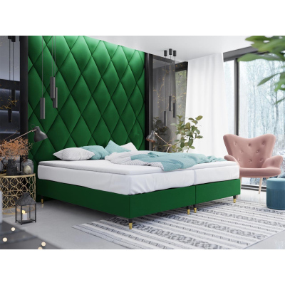 Manželská čalúnená posteľ 180x200 NECHLIN 5 - zelená
