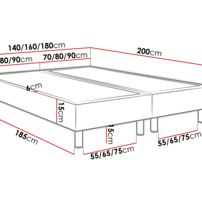 Manželská čalúnená posteľ 160x200 NECHLIN 5 - mentolová