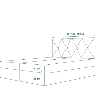 Hotelová posteľ LILIEN - 160x200, tmavo hnedá