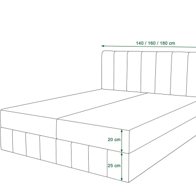 Boxspringová posteľ MADLEN - 180x200, béžová