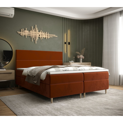 Kontinentálna manželská posteľ ANGELES - 140x200, oranžová