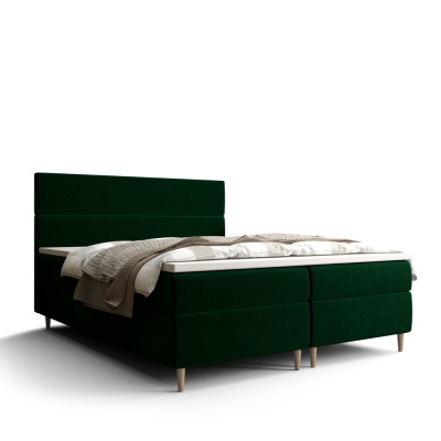 Kontinentálna manželská posteľ ANGELES - 160x200, tmavo zelená