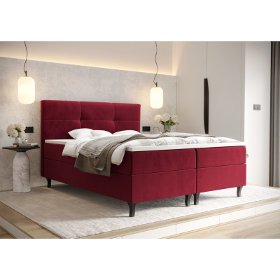 Americká posteľ s vysokým čelom DORINA - 140x200, červená