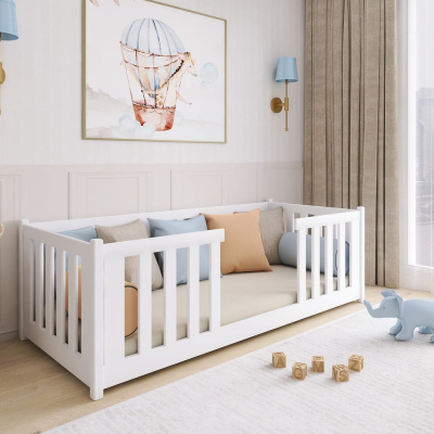 Detská posteľ so zábranami NORENE - 80x180, biela