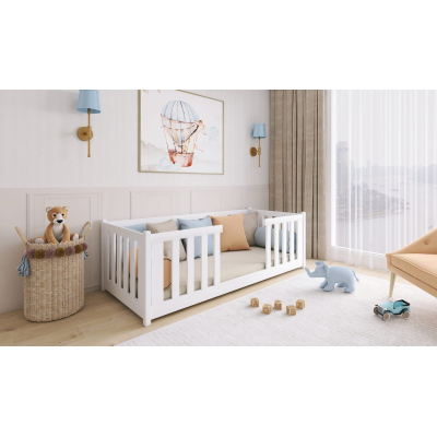 Detská posteľ so zábranami NORENE - 80x180, biela