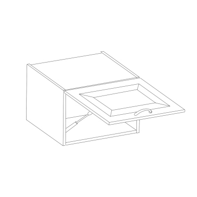 Horná hlboká skrinka s výklopnými dvierkami SOPHIA - šírka 60 cm, svetlo šedá / biela