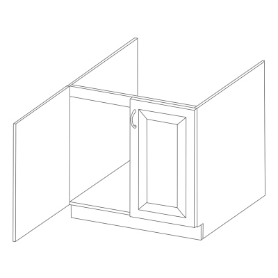 Drezová skrinka SOPHIA - šírka 80 cm, tmavo šedá / biela