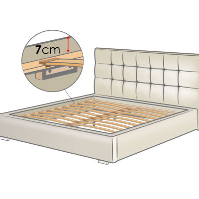 Čalúnená manželská posteľ 180x200 YSOBEL - biela eko koža