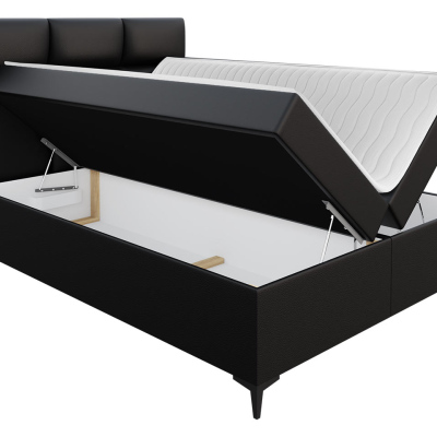 Americká jednolôžková posteľ 120x200 MERCHE - červená ekokoža + topper ZDARMA