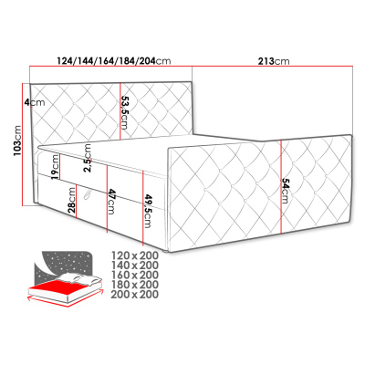 Americká jednolôžková posteľ 120x200 NATAL - svetlá hnedá + topper ZDARMA