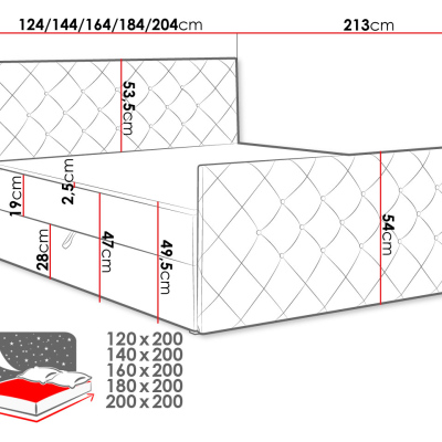 Americká jednolôžková posteľ 120x200 NATAL - béžová + topper ZDARMA