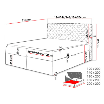 Kontinentálna jednolôžková posteľ 120x200 VALANCIA - zelená + topper ZDARMA