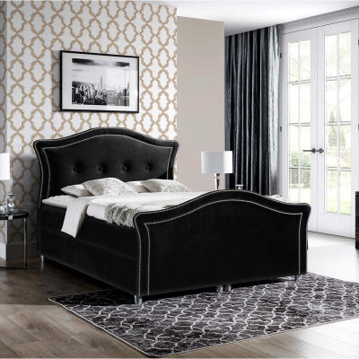 Kontinentálna jednolôžková posteľ 120x200 VARIEL 2 - čierna + topper ZDARMA