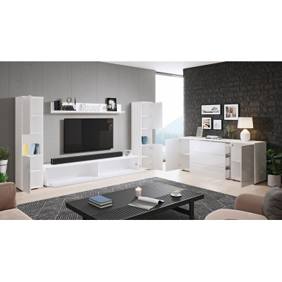 Nábytok do obývacej izby s LED osvetlením ROSARIO XL - dub wotan