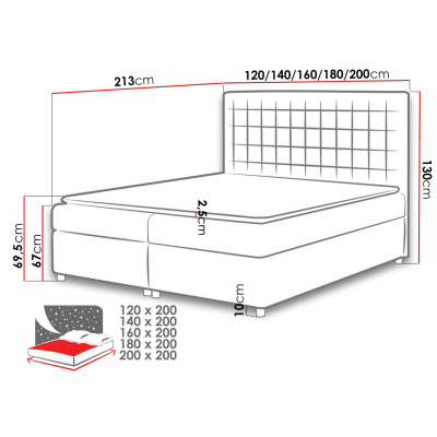 Hotelová manželská posteľ 180x200 SARITA - hnedá + topper ZDARMA