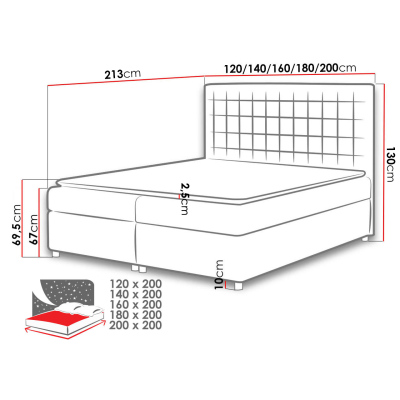 Hotelová manželská posteľ 160x200 SARITA - hnedá + topper ZDARMA