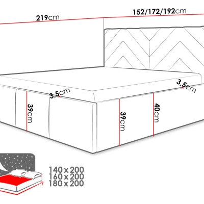 Manželská posteľ s úložným priestorom 140x200 SUELA - béžová