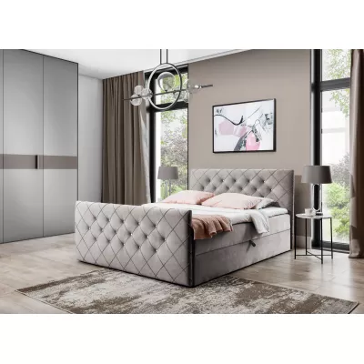 Boxspringová posteľ LENKA - 160x200, cappucino + topper ZDARMA