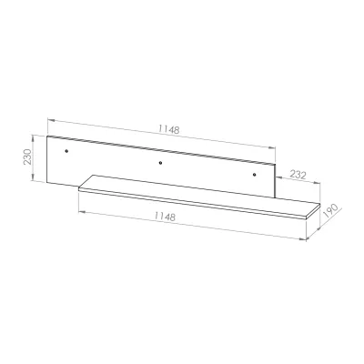 Závesná polica ILKO - biela borovica