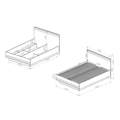 Dvojlôžková posteľ ILKO 140x200 - biela borovica / new grey