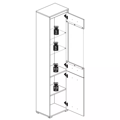 Vitrína s presklenou časťou GVENDA - svetlý dub sonoma