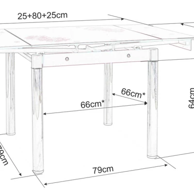 Rozkladací jedálenský stôl KLEMENT - 80x80, dub artisan / čierny matný