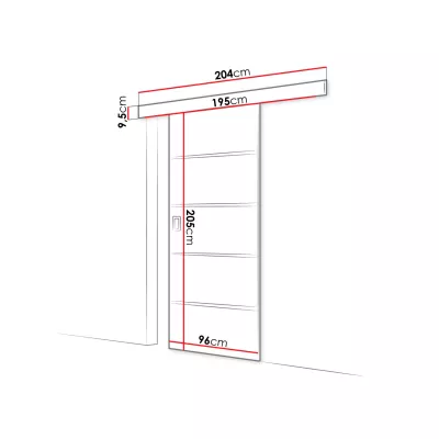 Posuvné interiérové dvere SANITA 2 - 90 cm, jaseň tmavý