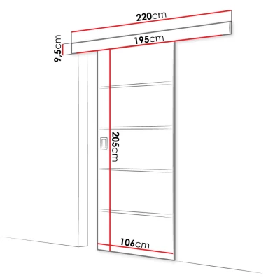 Posuvné interiérové dvere SANITA 2 - 100 cm, jaseň tmavý