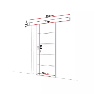 Posuvné interiérové dvere SANITA 2 - 100 cm, jaseň tmavý