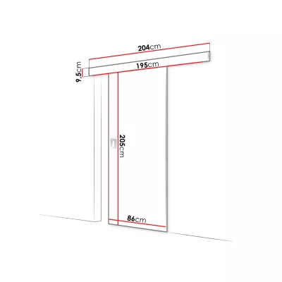 Posuvné interiérové dvere SANITA 1 - 80 cm, jaseň tmavý